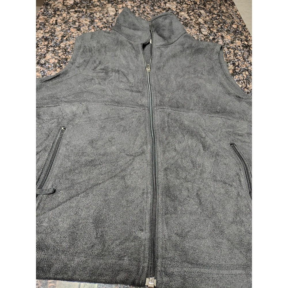 Columbia Mens Vest Medium Grey Pockets Full Zip High Neck Fleece Logo Woman's M - Picture 4 of 7
